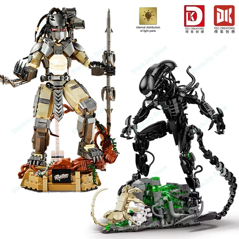 

Космические воины Чужой монстр с подсветкой Строительные блоки Меха Стиль Классическая модель фильма Сборка Кирпичная игрушка для детей и взрослых