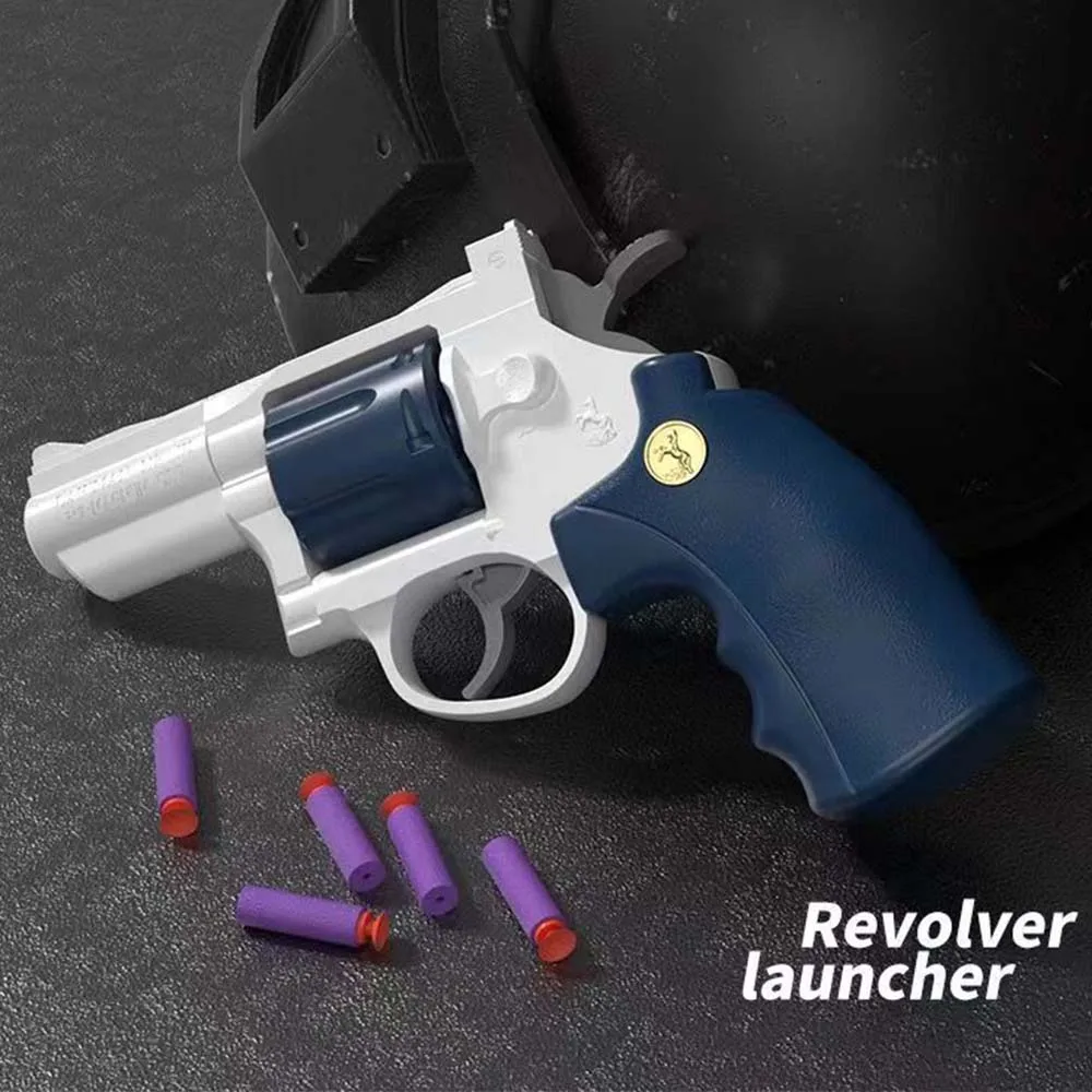 Russian Roulette Toy Guns Revolver Safe Toys For Boy Children Christmas Gift Party Shooting  Games