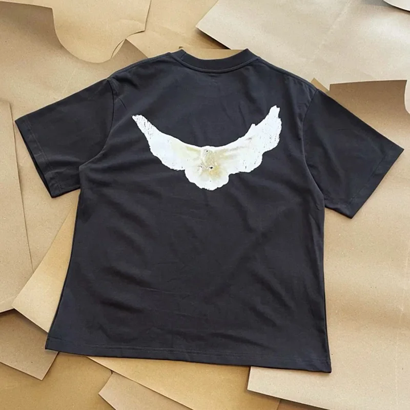 

Fashionable Trend Kanye West T-shirt High Street Pigeon Print Short Sleeve Summer Casual Multicolor KANYE WEST T-shirts Tops