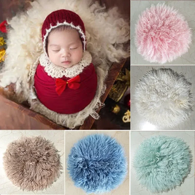 

30cm Children Wool Mats Baby Photography Blanket Newborn Wrap Background Props for Newborns Photo Shoot Fotografia Accessories