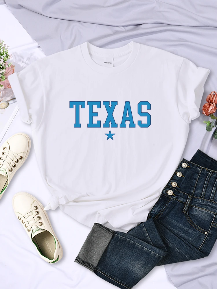 Texas Usa State Printed Women T Shirts Breathable Street Tee Clothing Casual Harajuku Tops Summer Fashion Female Short Sleeve