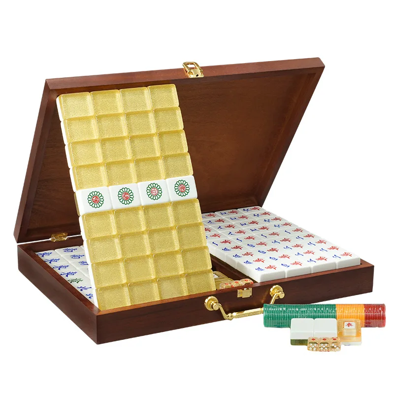Folding Solid Wood Mahjong Table, Lightweight Portable Household Desk