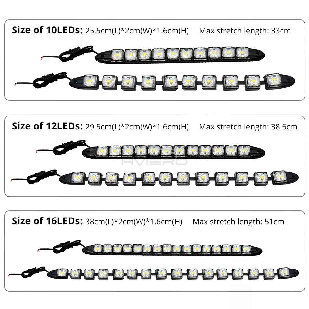 1pcs 10/12/16Led รถวิ่งกลางวันไฟเลี้ยว LED เลนส์กันน้ํา Daylight สีขาว DC 12V ไฟหน้าหมอกโคมไฟ Ultra Bright