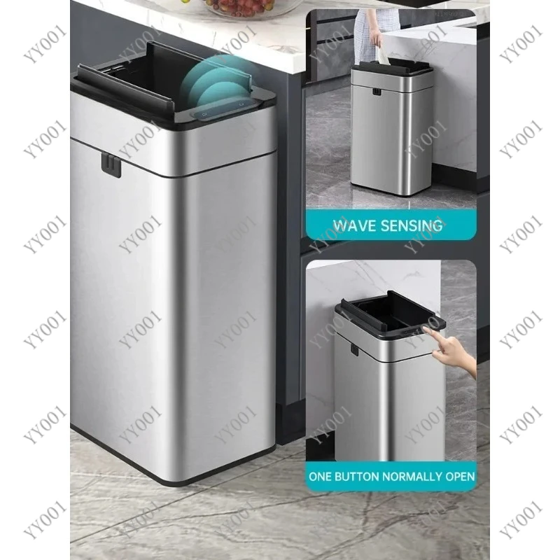 15L Smart Sensor Trash Can Stainless Steel Garbage Bin for Kitchen Home Use
