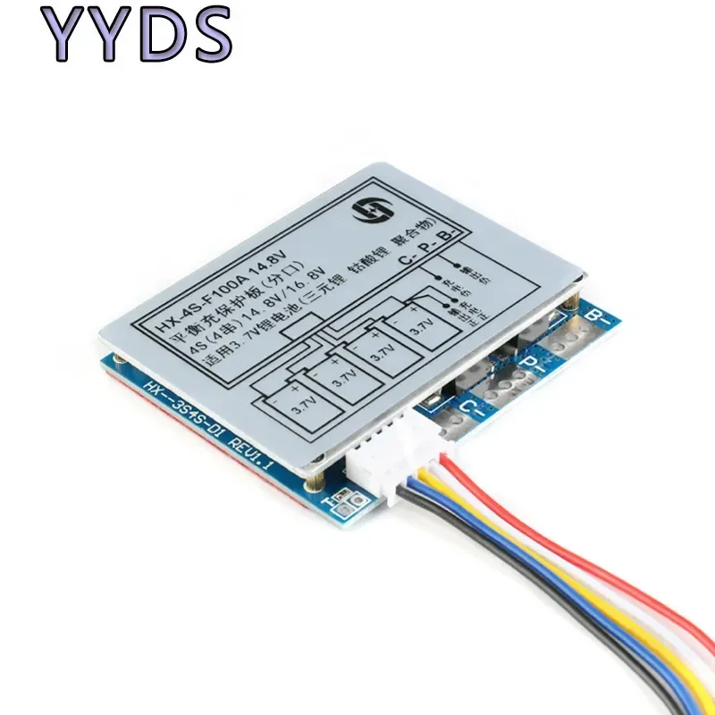 BMS 4S 100A 14.8V/16.8V Li-ion Lithium 18650 Battery BMS PCM Protection Circuit Board Module with Balance Equalizer