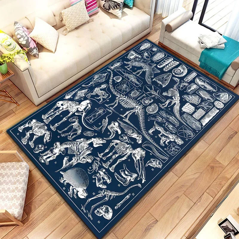 

3D Dinosaur Fossil Art Pattern Rug Carpet for Living Room Bathroom Mat Creative Doormat Carpet for Bedroom Home Decor Коврик