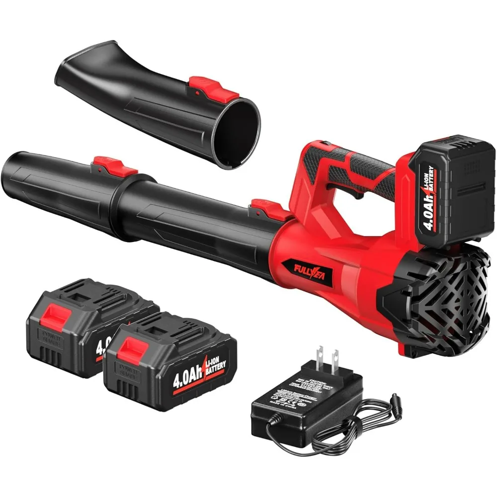 

Cordless Leaf Blower, 6 Speed Modes, 500 CFM/150 MPH Leaf Blower Cordless with 3 Tubes & 2x4.0Ah Batteries, Battery Powered Leaf