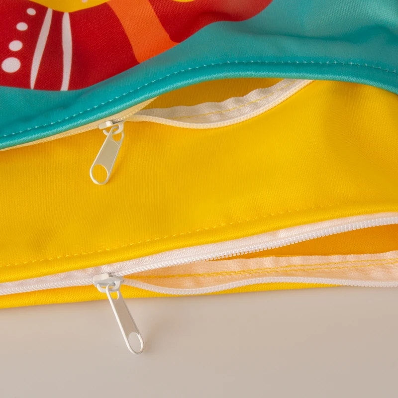 AIO 2Pcs Cloth Diaper Bag Waterproof Nappy Bag Reusable Baby Diaper Bag Two pockets Wet Dry Bag