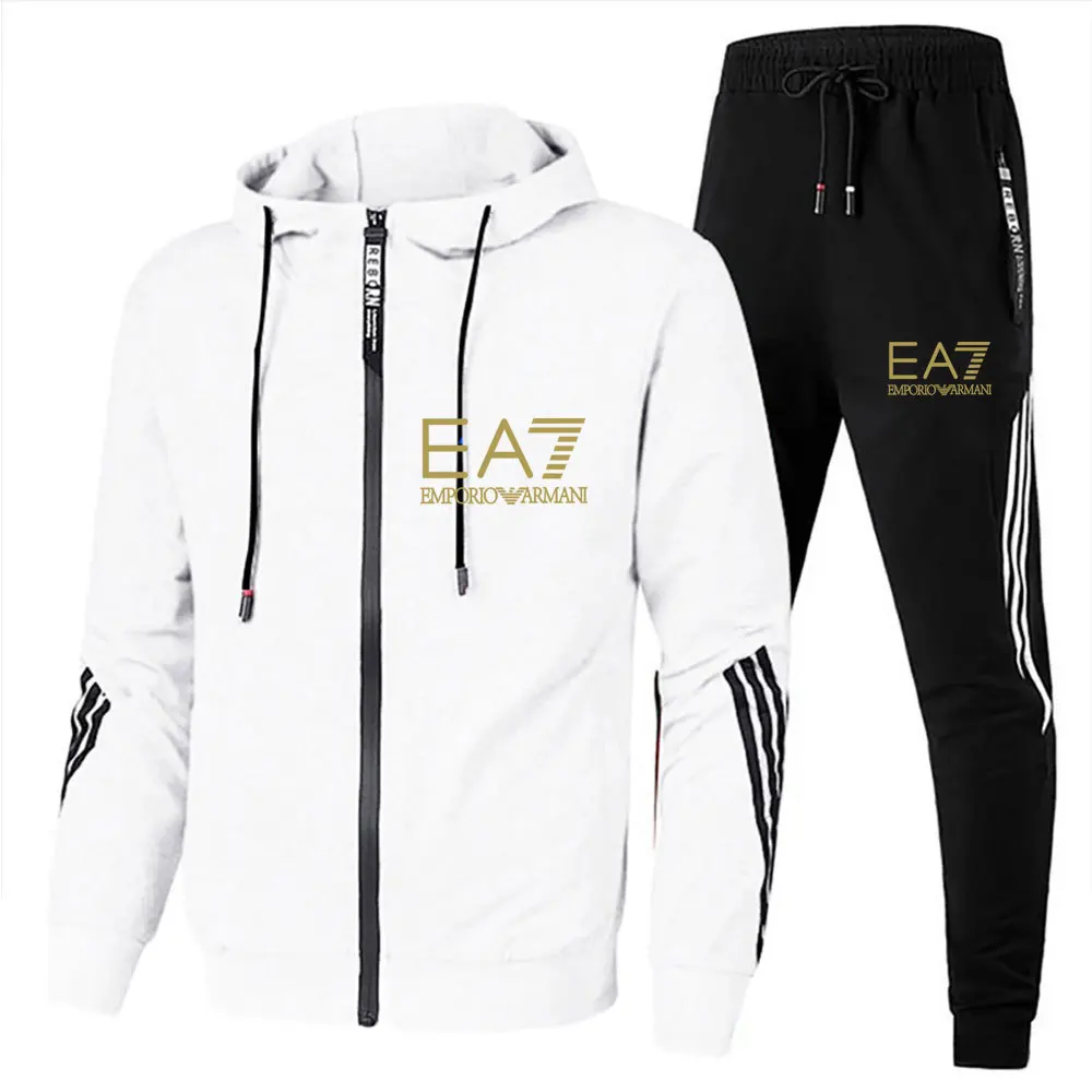 Cross-border New Casual Sports Suit Men's Hoodie Suit Hoodie Print Men's Hoodie Spot Print