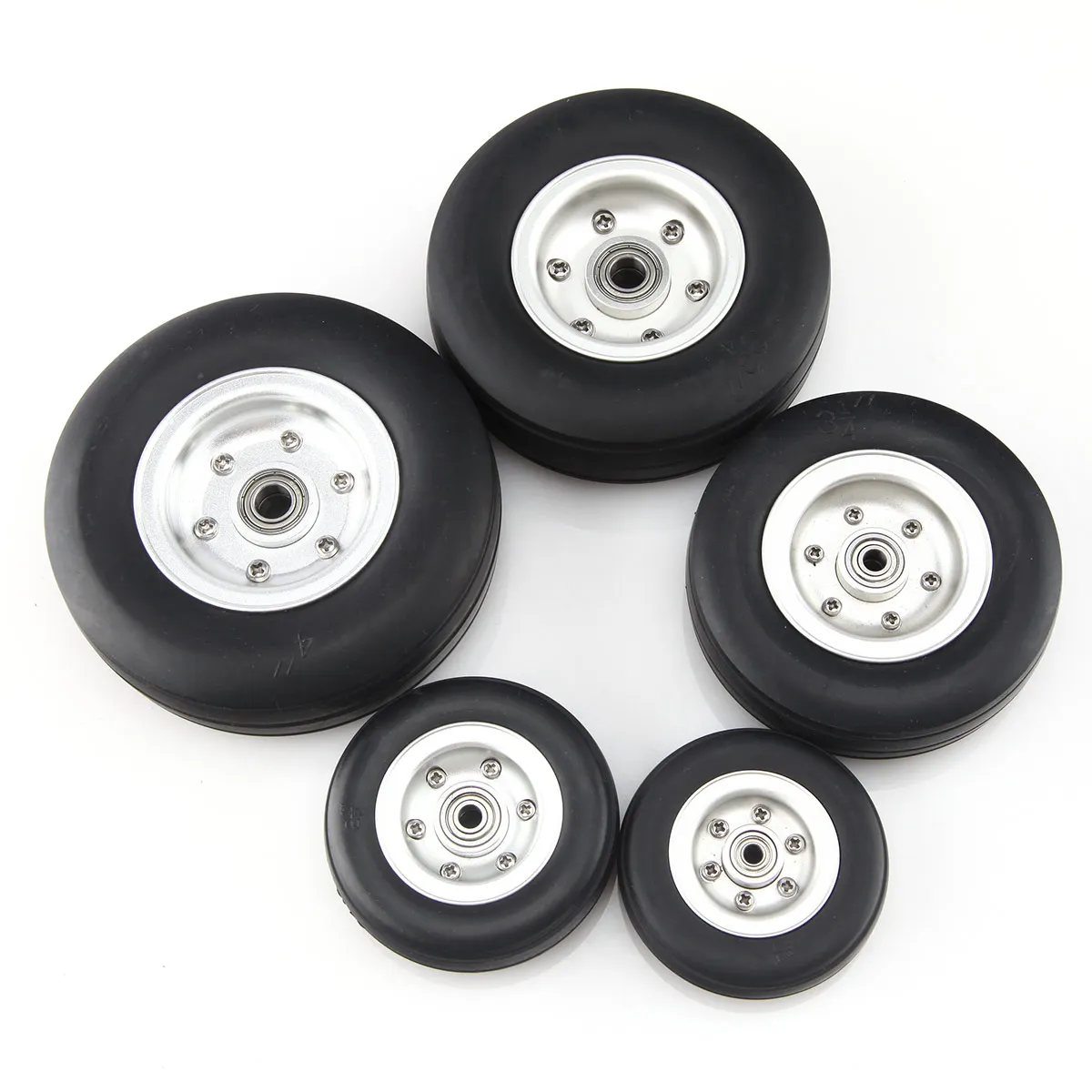 1Pc Rubber Wheels with Aluminum Hub For RC Model 2\'\'/2.25\'\'/2.75\'\'/3\'\'/3.75\'\'/4\'\'