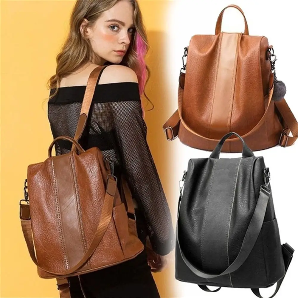 

Fashion Outdoor Anti-theft Design Shoulder Bag Female Rucksack Casual Daypack Leather Knapsack