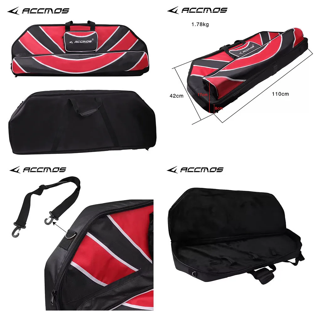 ACCMOS Compound Bow Backpack Soft Carry Case with Carrying Straps Storage for Archery Arrow Accessories Internal External Pocket