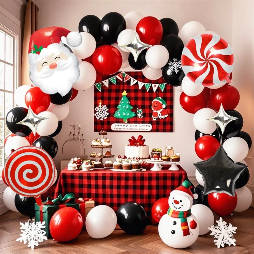 130 stücke Weihnachten Party Ballon Bogen Set Santa Claus Windmühle Süßigkeiten Aluminium Folie Ballons Weihnachten Home Party Dekoration