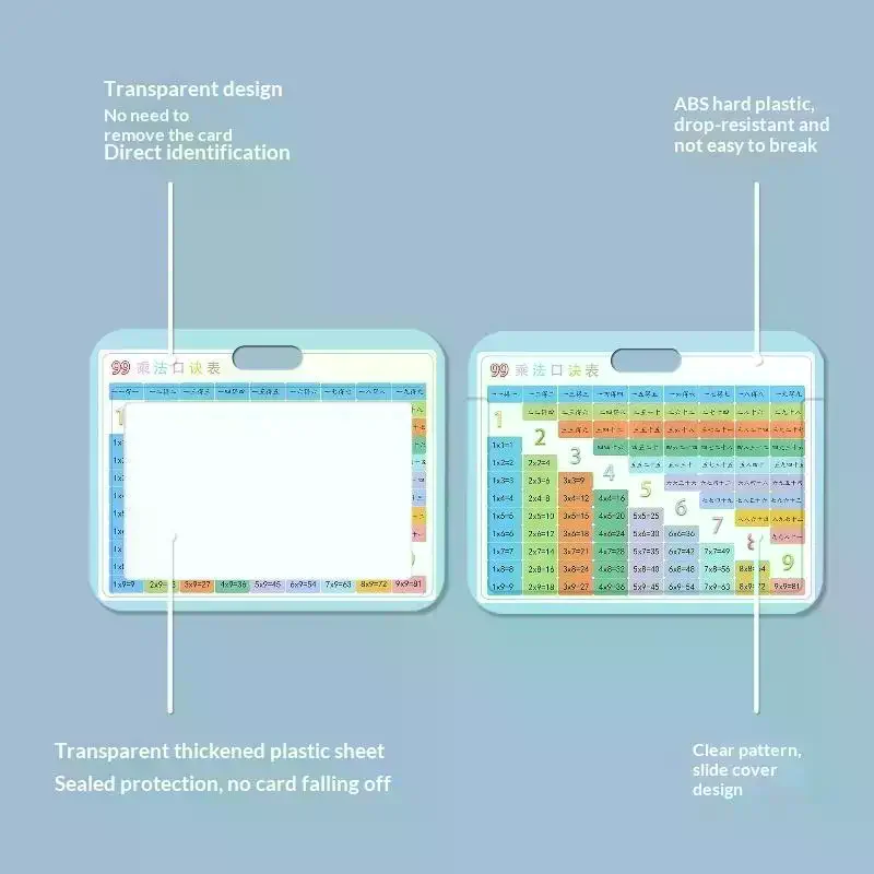 Enlightenment Multiplication Table For Children, Kindergarten,Can Hold Campus Card, Meal Card, Bus Card Neck Strap Math