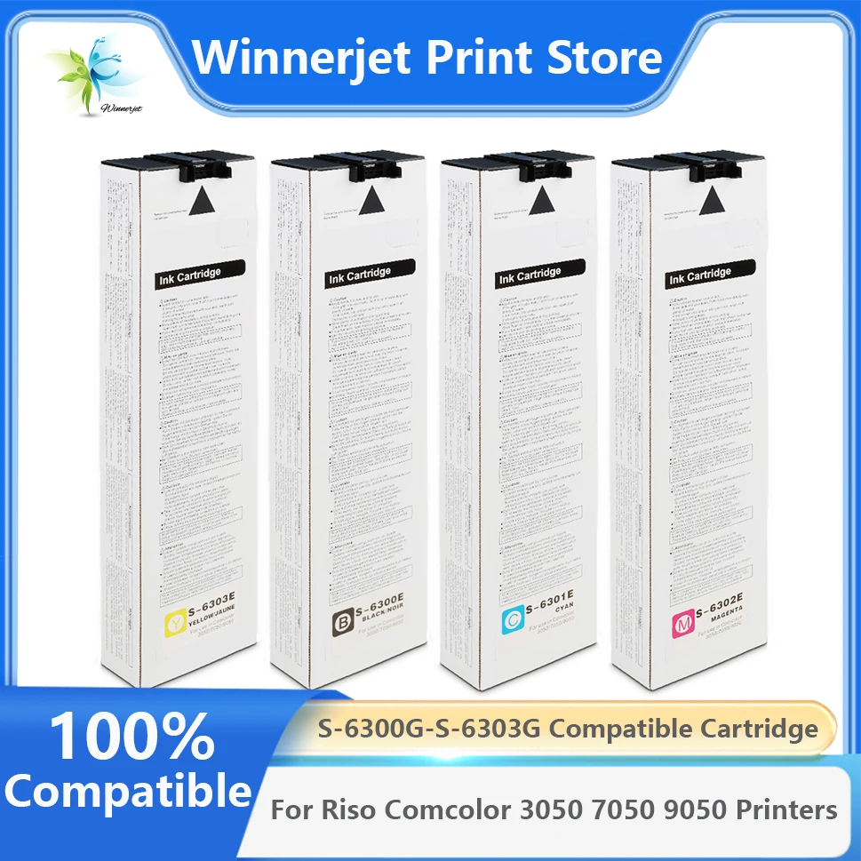 Cartuccia d'inchiostro compatibile S-6300G S-6301G S-6302G S-6303G da 1000 ml con chip per stampanti Riso Comcolor 3050 7050 9050