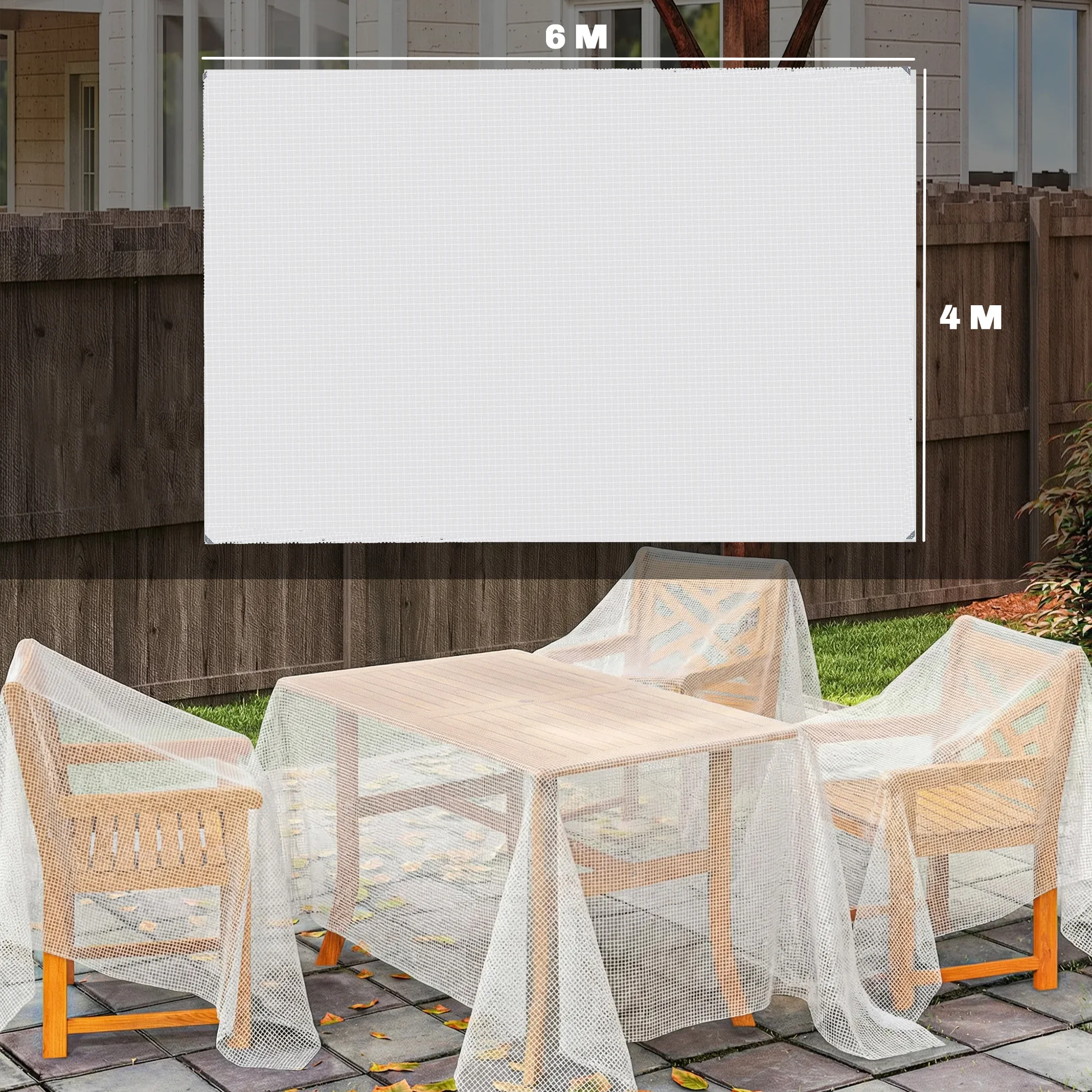 Bâche imperméable blanche Outsunny 6 × 4 m, 140 g/m²