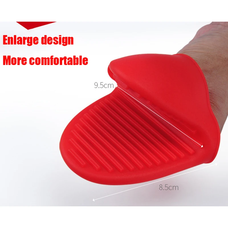 قطعتان من قفازات الفرن المصنوعة من السيليكون المقاومة للحرارة، أدوات المطبخ والطبخ والخبز، واقي الأصابع لمقلاة الهوائية #3