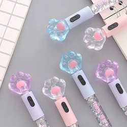 Creativo Kawaii Cat Claw Glowing Gel Pen Cute Led Light Pen cancelleria studente firma penne scuola ufficio scrittura forniture