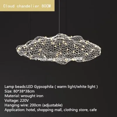 Hayden Hanglamp Art Decor Hollow Cloud Licht Voor Slaapkamer Trap Deense Design Lamp Loft Firefly Kinderen Slaapkamer Licht