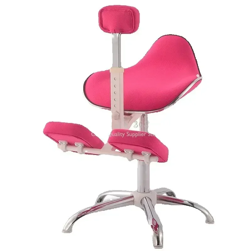 Silla de oficina ergonómica para corrección de columna vertebral, silla de postura ajustable para niños, asiento de escritorio de metal