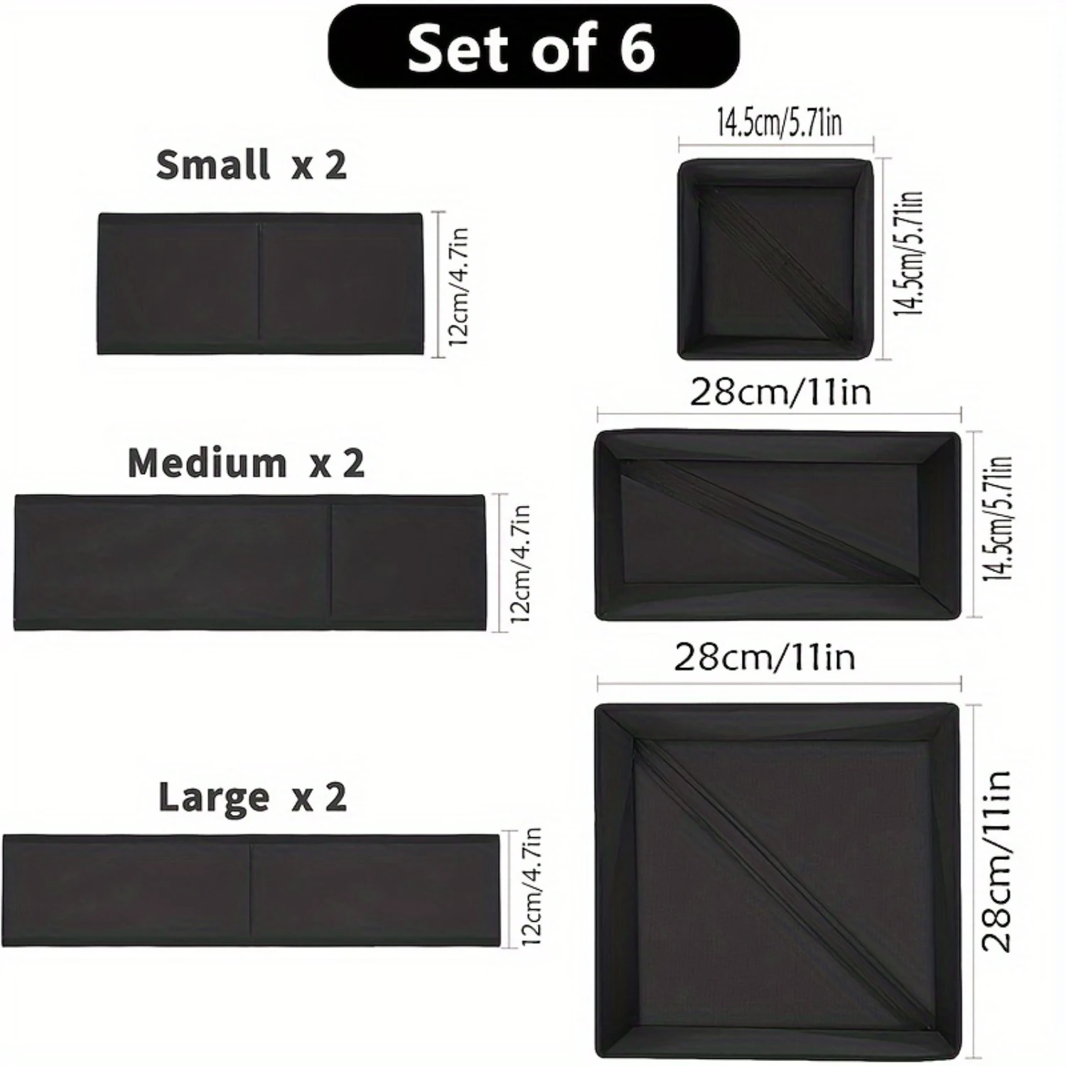 6pcs Underwear Drawer Organizer, Foldable Underwear Drawer Organizer And Closet Dividers,  Box, Aesthetic Room Decor,  Decor, Be