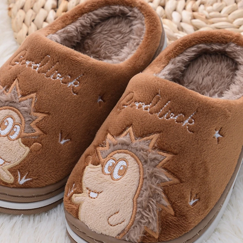 New Toddler Boy Slippers Winter Shoes Kid Casual Home Wear Baby Warm Anti-slip Loafers Cartoon Hedgehogs Children House Footwear