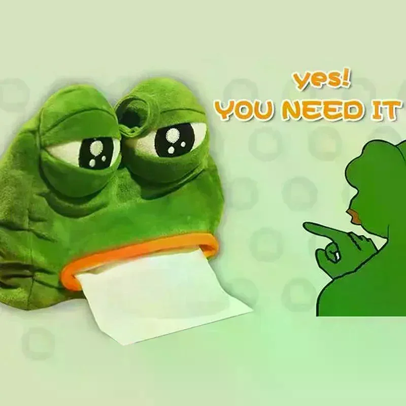 

1 шт. забавная плюшевая коробка для салфеток с грустной лягушкой, автомобильная комода для спальни, прикроватные тумбочки, держатель для бумажных салфеток, украшение для сада, дома, подарочная бумага, Towe