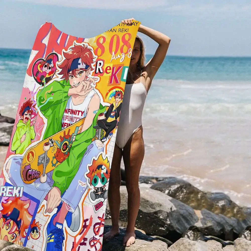Anime Cool Boy S-Sk8 The Infinity Microfiber Printed Beach Towel Mountain Climbing Yoga Beach Swimming Running Absorbent Towel