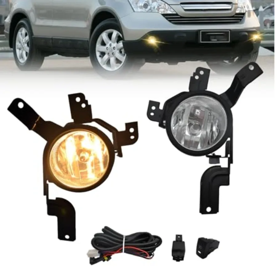 

Противотуманные фары для CRV 2007-2009 годов с галогеновыми лампами H11 12V 55W, переключателем и комплектом проводки, прозрачные линзы