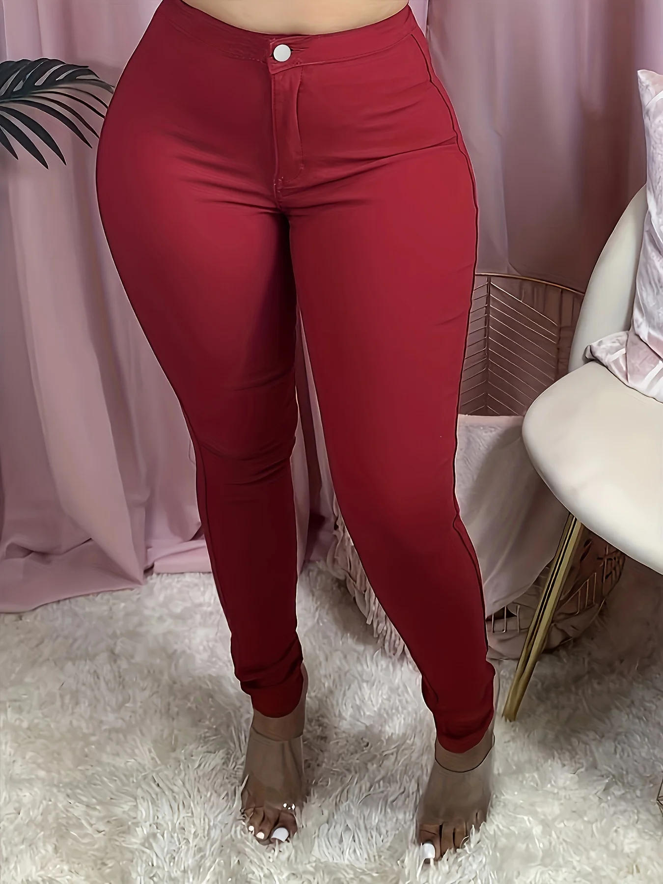 Plus size women's tight elastic feet pants