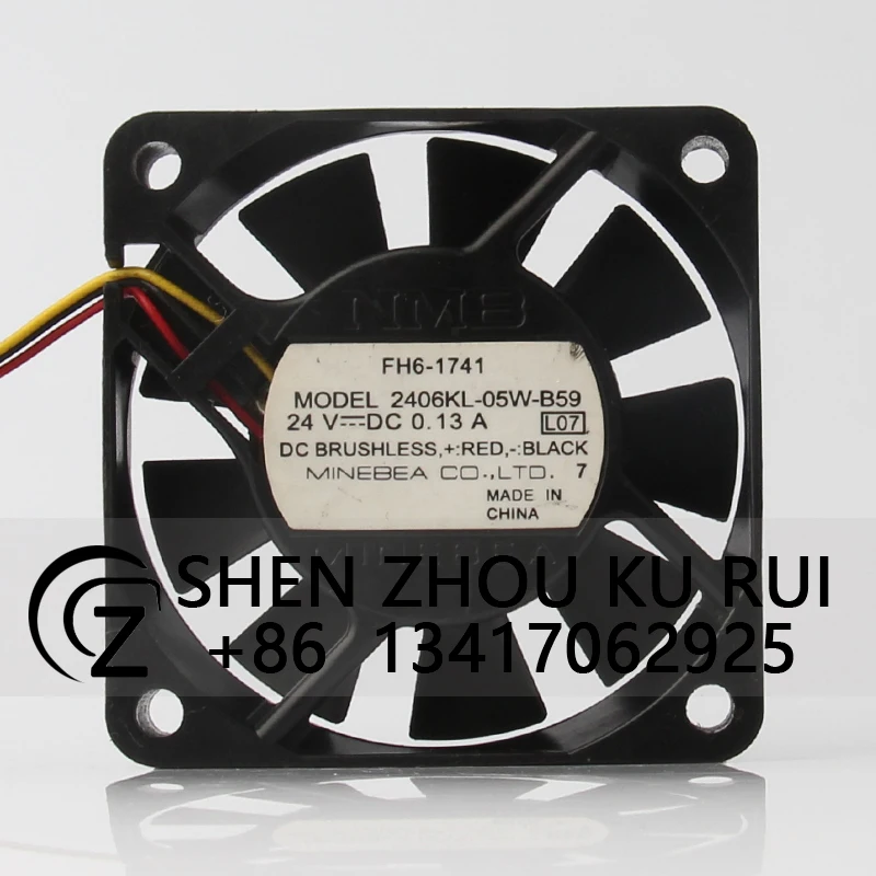 

2406KL-05W-b59 Cooling Fan for NMB 12V 48V DC24V 0.13a EC AC 60X60X15MM 6CM 6015 Double Ball Bearings Centrifugal Shaft Airflow