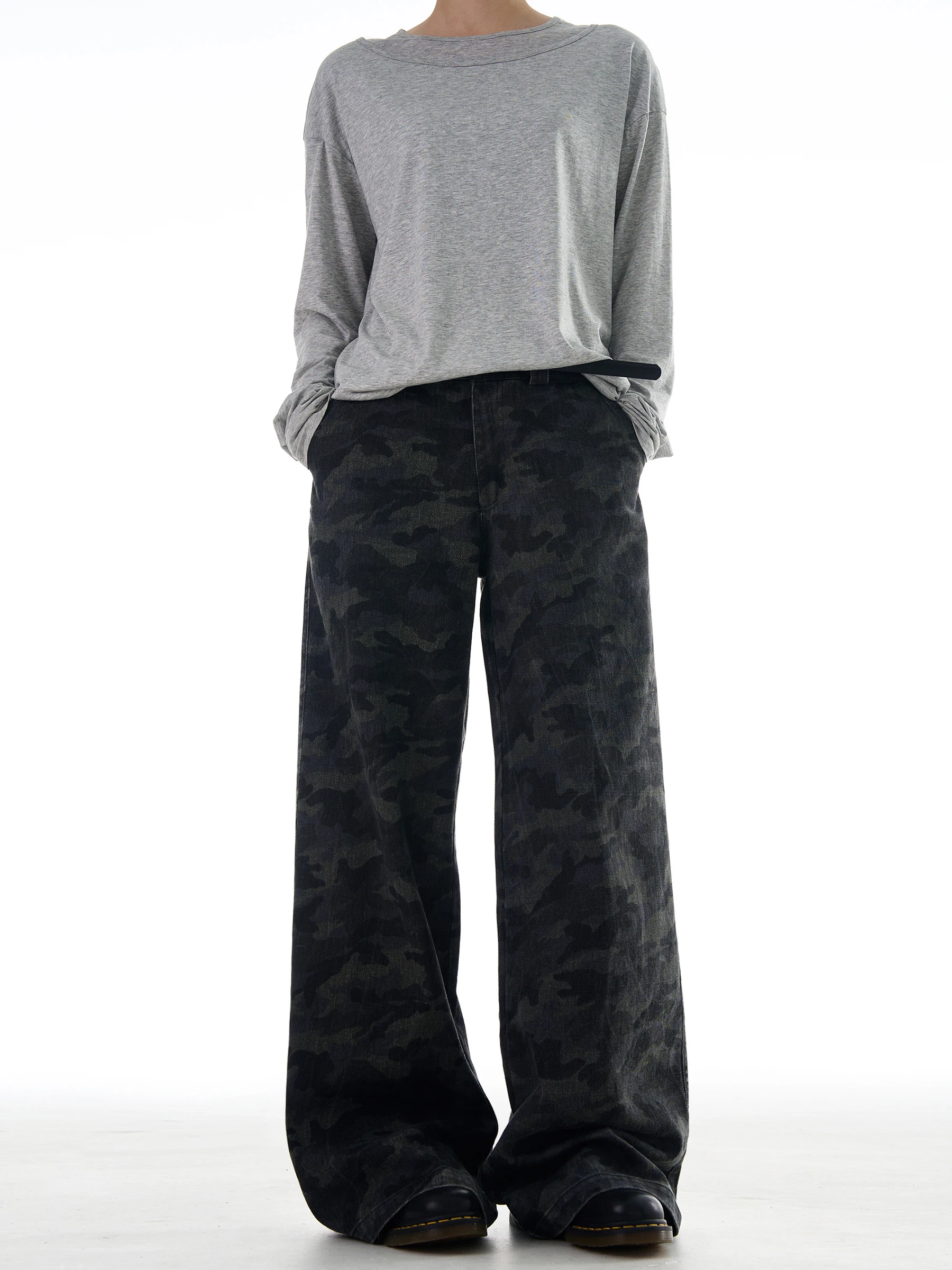 

MADWITCH Американские камуфляжные свободные прямые мужские повседневные брюки с завышенной талией, модные длинные брюки Street Sle