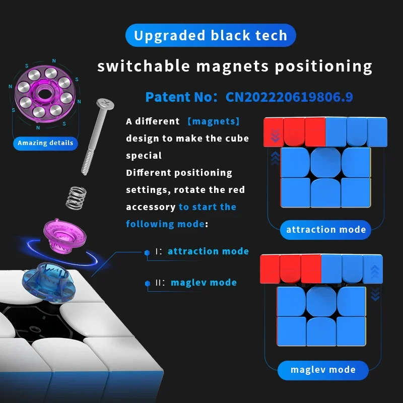 [Picube] DianSheng MS3X Magnetic DIY Maglev Magic Cube 3x3 Magnetic Professional 3x3x3 Speed Puzzle Children Fidget Toy Cubo