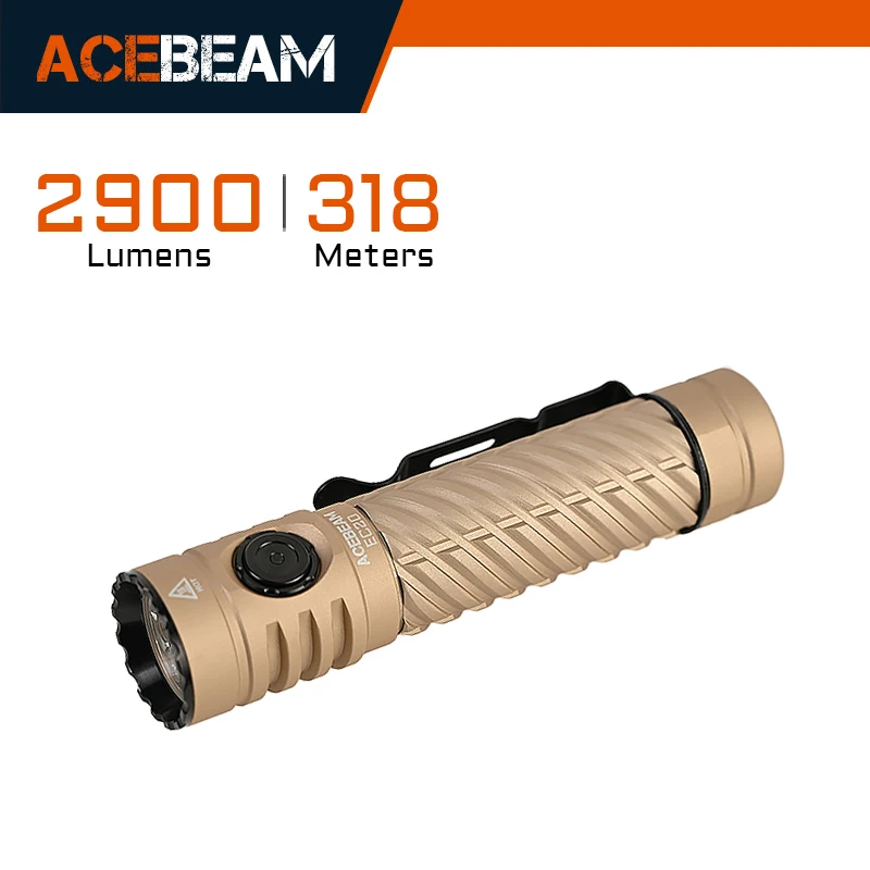 �y�Z�[�����zACEBEAM EC20 �V���� Led �����d�� EDC LUXEON HL4X LED 2800 ���[���� 340 ���[�g�� 18650 �o�b�e���[�}���`�J���[�⏕���C�g