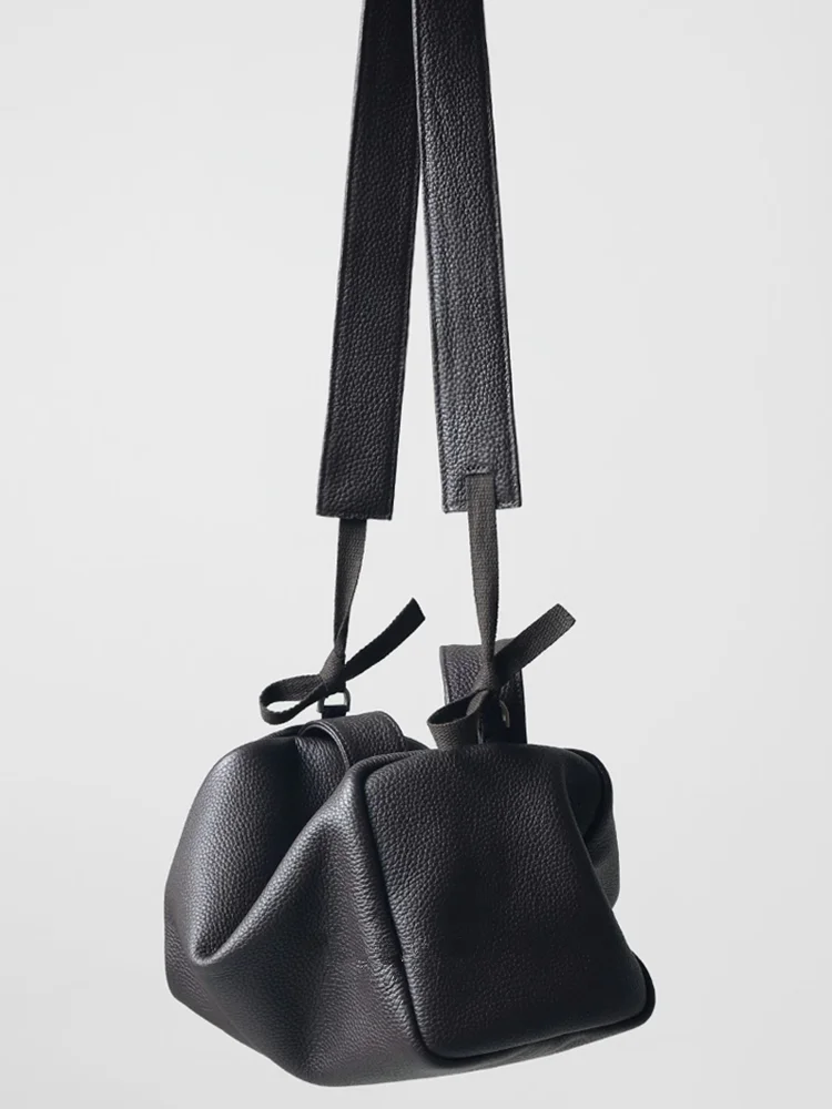 

Minimalist Fashion Simple Casual Genuine Leather Women Pillow Bag\Handbag Soft Real Leather Tote Shoulder Crossbody Bag