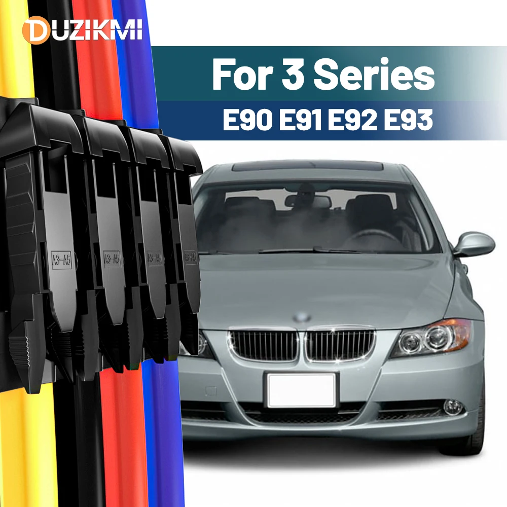 Für BMW 3er E90 E91 E92 E93 2005-2012 2006 2007 2008 2009 2010 2011 2 Stück Frontscheibe Scheibenwischerblätter Rot Blau