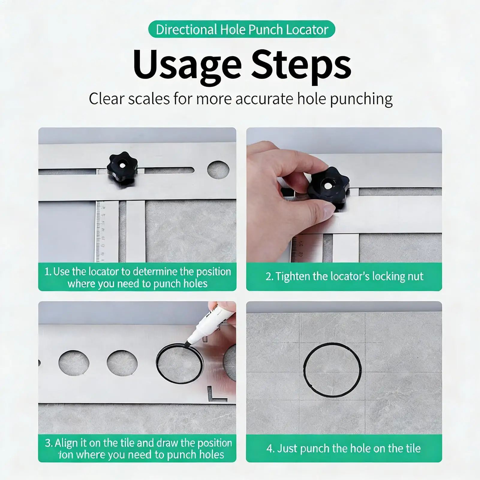 Tile Angle Measuring Ruler,Stainless Steel Adjustable Tile Hole Positioner Ceramic tile hole positioning ruler tile tool ﻿
