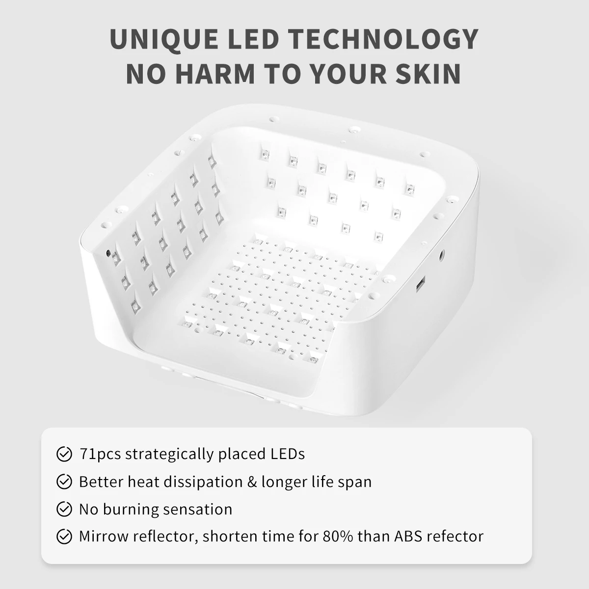 Lampada per unghie professionale a LED UV con bracciolo - Maniglia portatile di grande spazio Doppio display anteriore e posteriore Asciugatura rapida per smalto gel