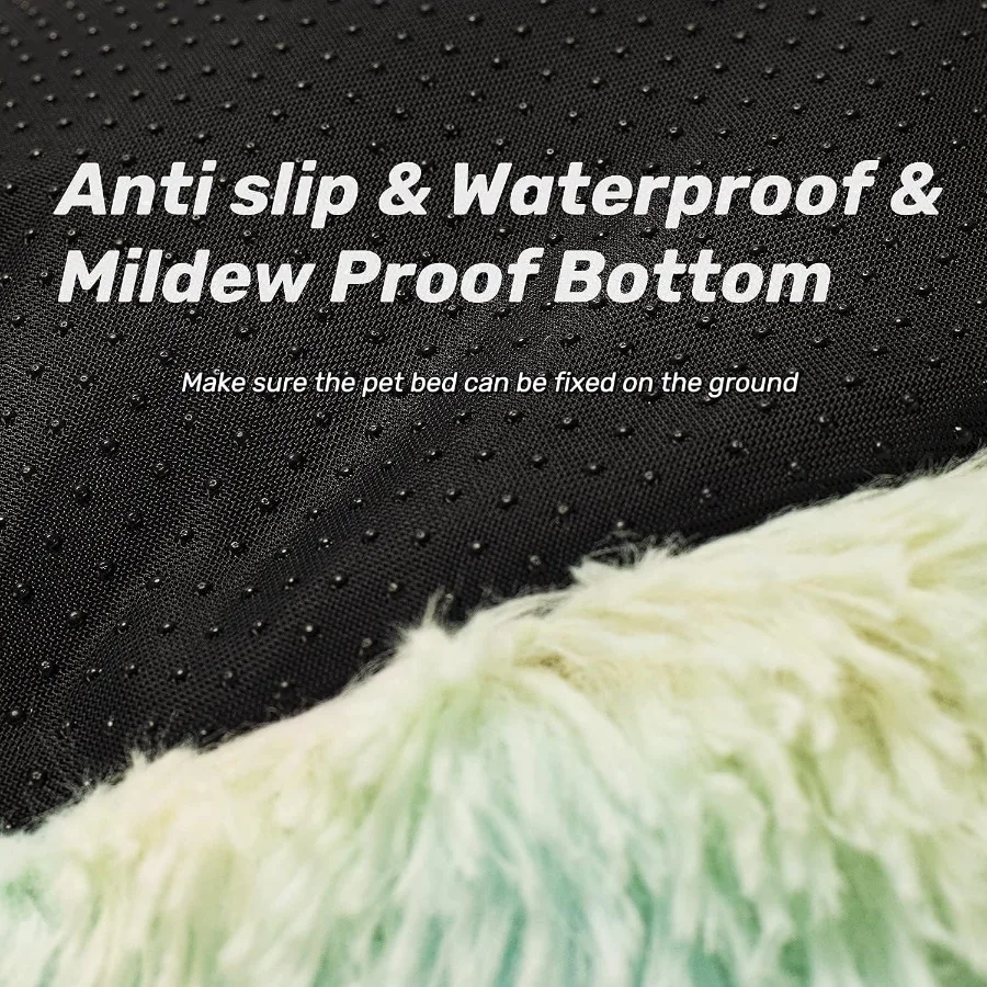 مكافحة القلق جولة رقيق أفخم فو الفراء الدافئة قابل للغسل سرير كلب سرير للقطط للحيوانات الأليفة الصغيرة والمتوسطة والكبيرة مثالية لتخفيف المفاصل دي