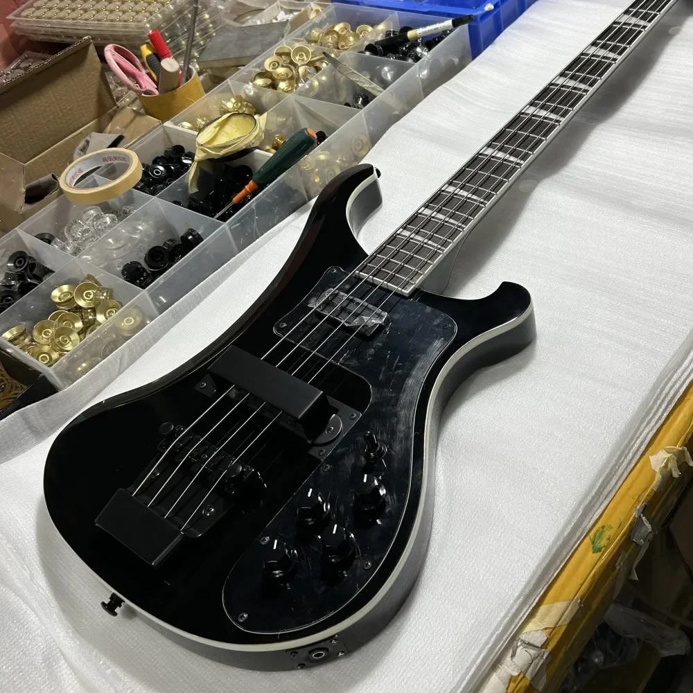 Envío gratis de alta calidad 4 cuerdas 4003 bajo negro guitarra eléctrica cuerpo de tilo diapasón de palisandro guitarra