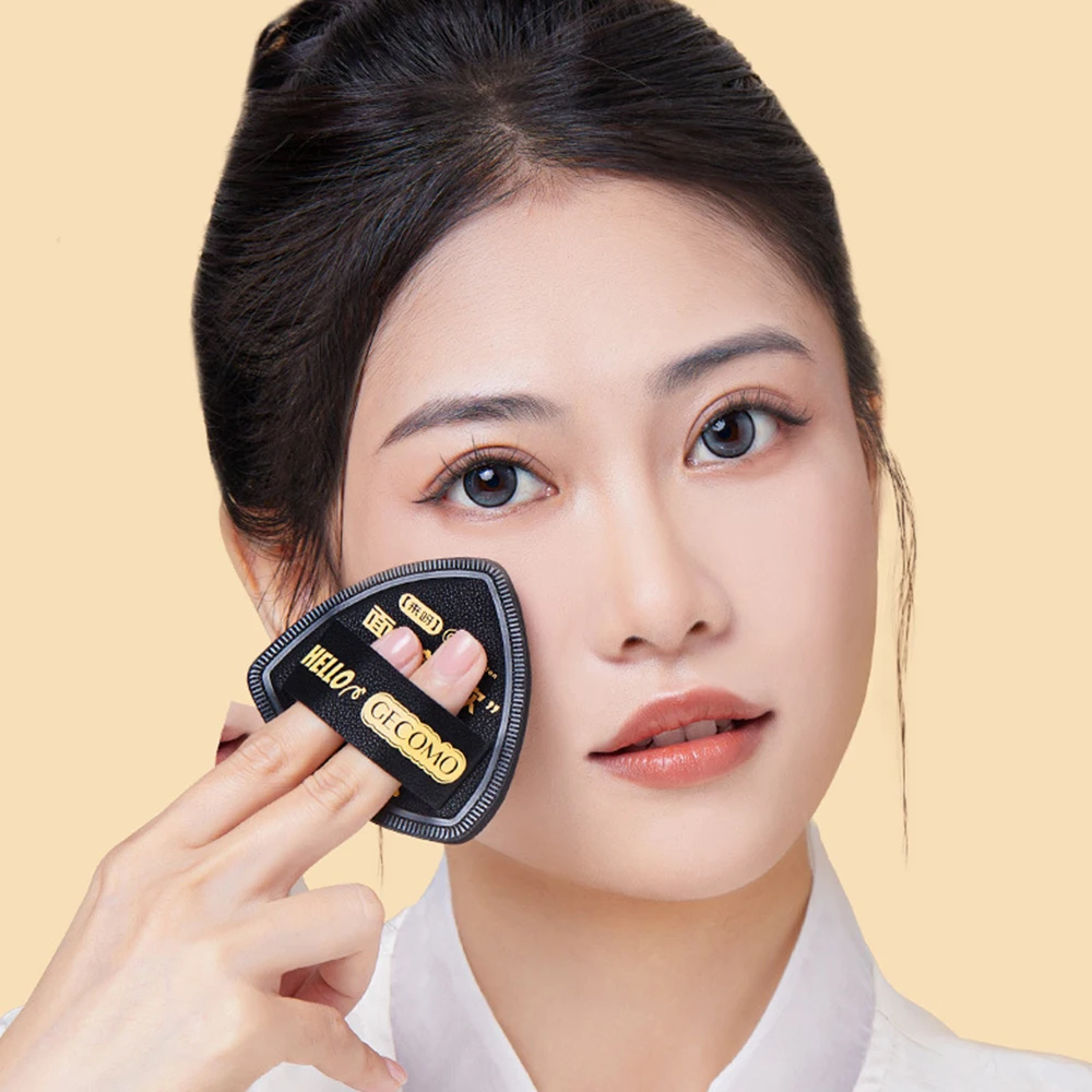 GECOMO-Puff em pó triangular, esponjas de maquiagem com estojo de viagem, uso duplo seco e úmido, macio e amigável à pele, grosso e durável