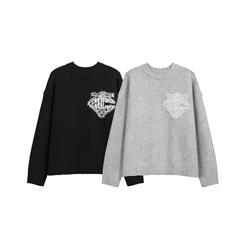 

Новый европейский тренд: изысканный и минималистичный свитер с жаккардовым логотипом и круглым вырезом для мужчин и женщин.