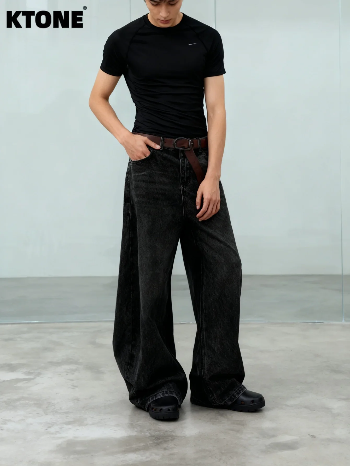

Black Baggy Jeans For Dating Light Retro Y2K Original Drip For Man Street Trousers No accessories or belts included