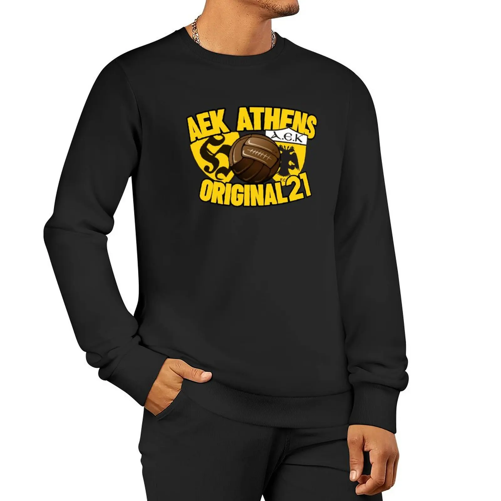 AEK ATHENS - ORIGINAL 21 Pullover Hoodie men's autumn clothes men clothing tracksuit men men sweatshirt