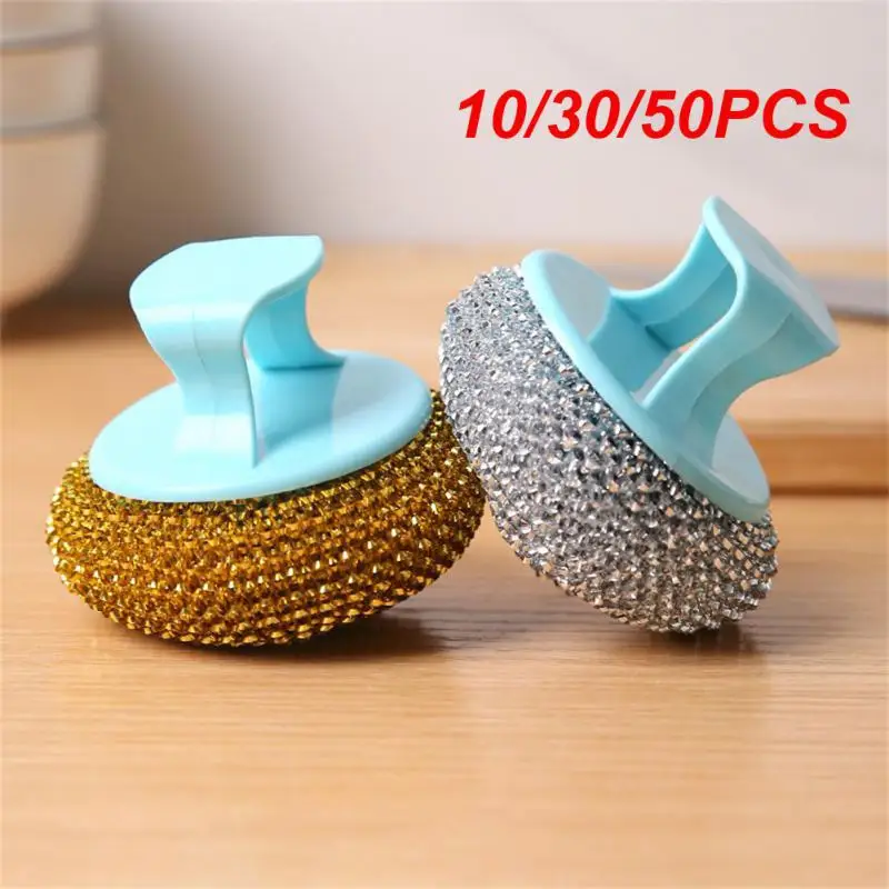 10/30/50PCS Cleaning Ball Economic Light Dishwashing Tool Pot Brush Household Stainless Steel Cleaning Products Cleaning Brush