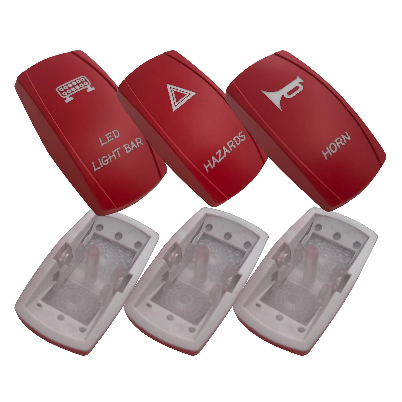 

Red Rocker Switch Cover ( No body ) for Carling Rocker Switch Replacing, Cover Only Support Led Back Light
