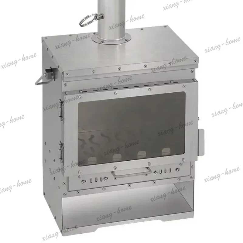 FG 2026 Secondary Burning Tent Stove Ti Camping Wood Wood With Large View Glass Window