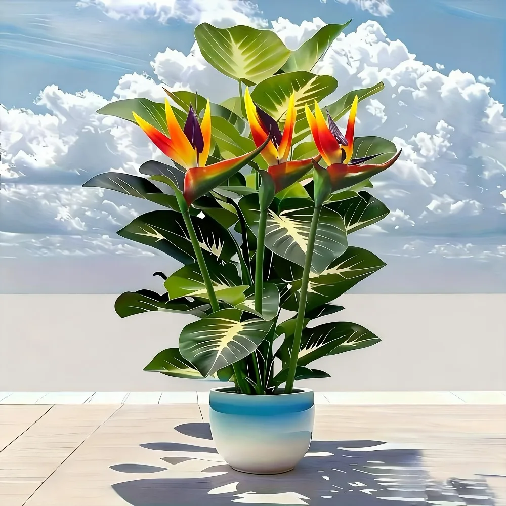 Plantas Artificiales de Ave del Paraíso y Pothos para Decoración de Exteriores en Jardines, Centros Comerciales, Hoteles, Oficinas, Hogares y Bodas