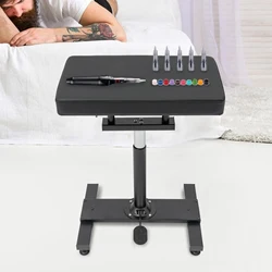 Tattoo Arm Rest Black Armrest Tattoo Station with Soft Sponge Pad Hydraulic Adjustable Height & Tilt Tattoo Armrest Stand