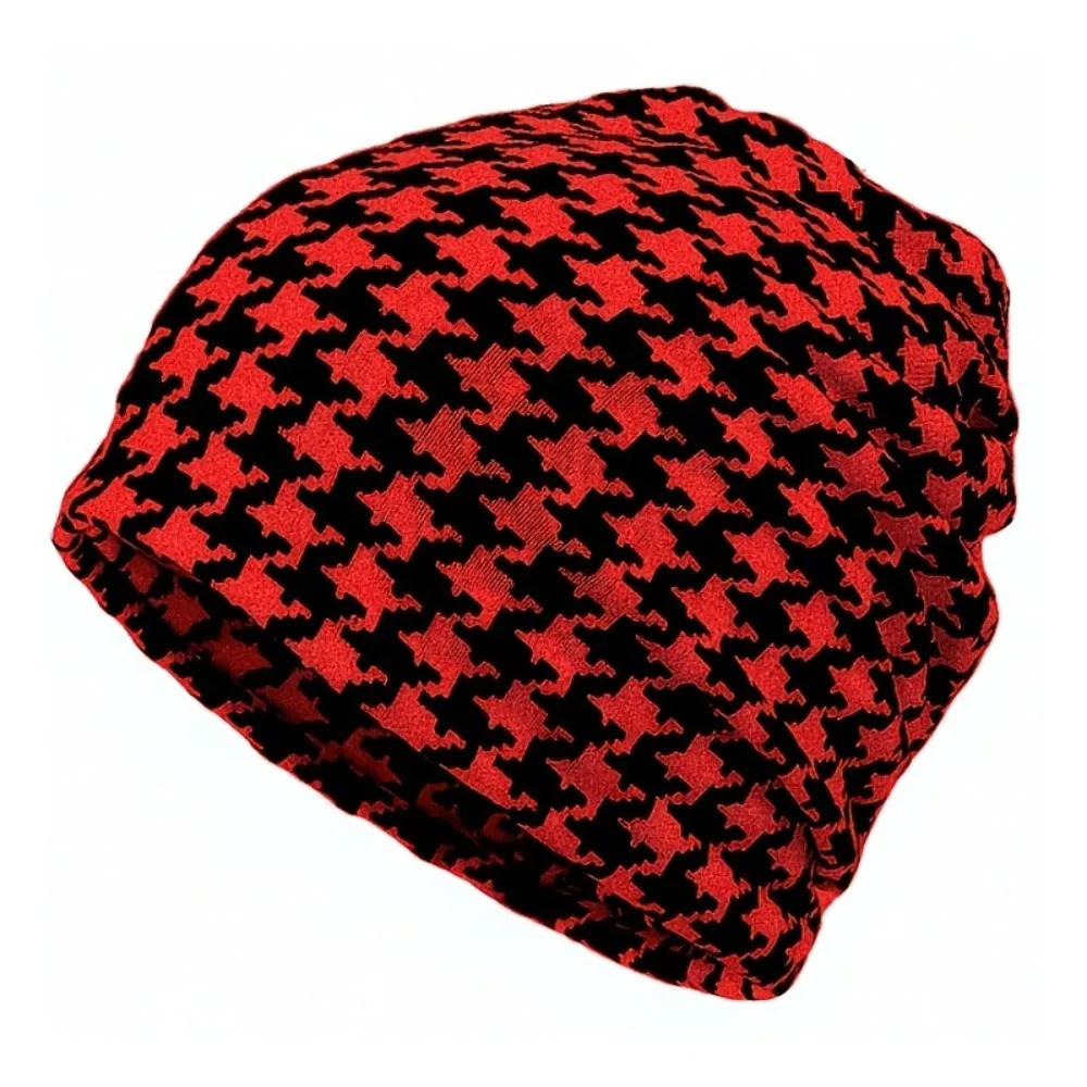 

Contrasting Colors Pullover Hat Plaid Print Scarf Pullover Hat Turban Hats Multifunctional Casual Hedging Cap Autumn and Winter